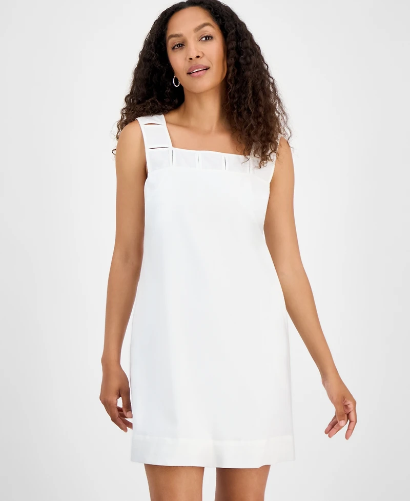 Robbie Bee Women's Sleeveless Square-Neck Shift Dress