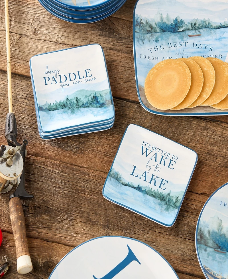 Certified International Wake At The Lake Canape 4-Pc. Plates, Service For 4