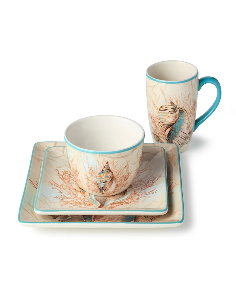 Certified International Escape to the Sea 16-Pc. Dinnerware Set, Service for 4