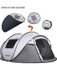 EchoSmile Camping Instant Tent, 4 Person Pop Up Water Resistant, for Hiking and Outdoor, Portable Tent with Carry Bag, 3 Seasons