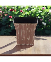Sturdy Round Plastic Planter for Outdoor Patio and Indoor Spaces