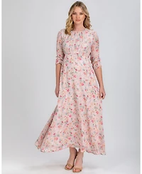 Pietro Brunelli Maternity Maternity Floral Print Sheer Sleeve Occasion Chiffon Maxi Jasmine Dress