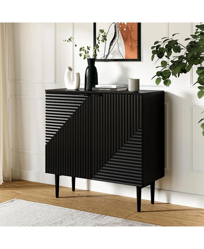 Burkart 35"Tall And 2Doors Modern Accent Cabinet