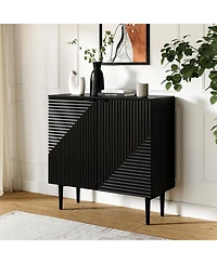 Burkart 35"Tall And 2Doors Modern Accent Cabinet