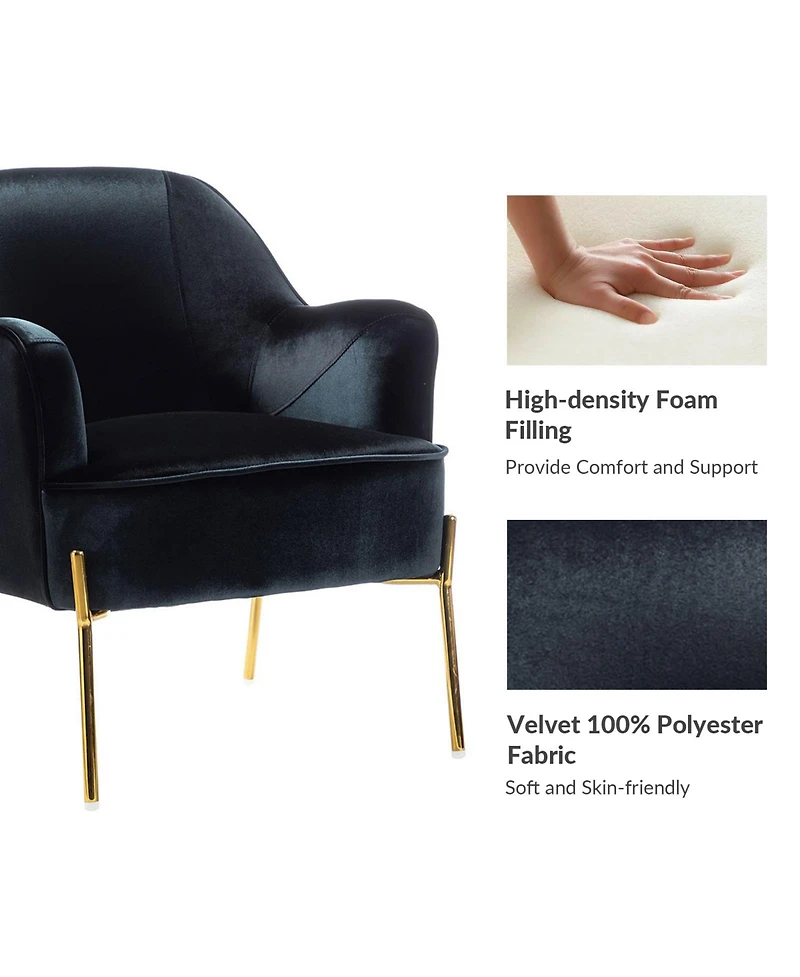 Barbara Wooden Arm Chair with Metal Legs