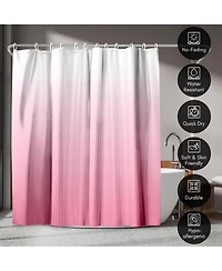 Americanflat 71x74 Ombre Pink Shower Curtain - Water Resistant - Polyester Fabric