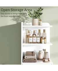 White Bathroom Storage Cabinet with 2 Drawers, 2 Shelves, and 1 Door