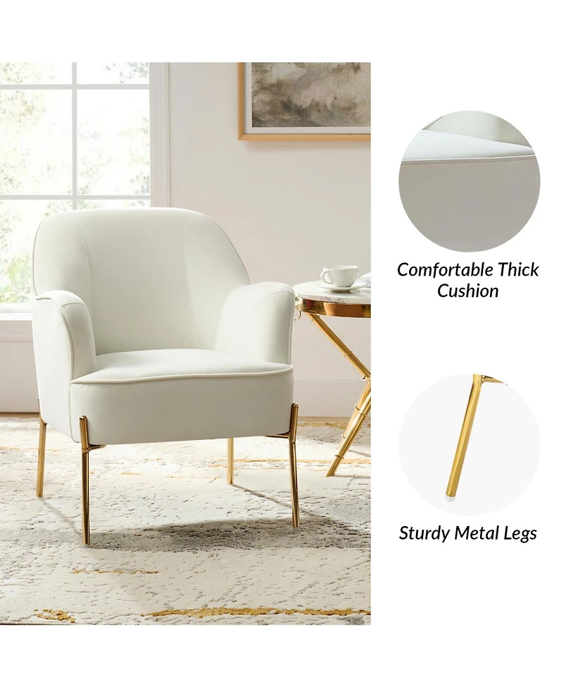 Barbara Wooden Arm Chair with Metal Legs