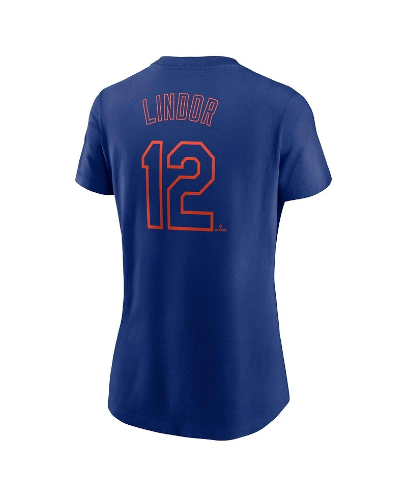 Nike Women's Francisco Lindor Royal New York Mets Fuse Name Number T-Shirt