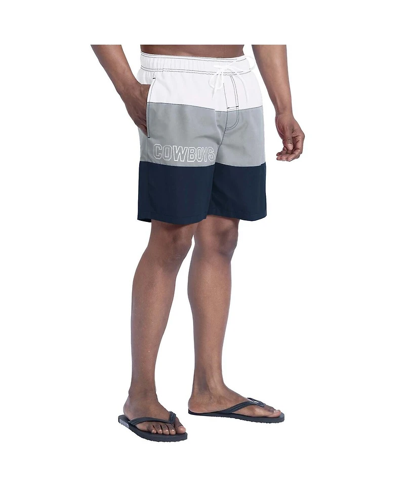 G-iii Sports by Carl Banks Men's White/Gray Dallas Cowboys Sunrise Volley Swim Shorts
