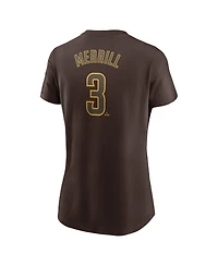Nike Women's Jackson Merrill Brown San Diego Padres Fuse Name Number T-Shirt