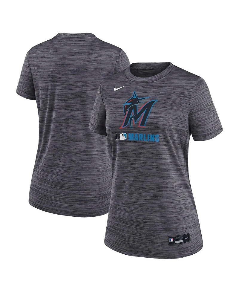 Nike Women's Black Miami Marlins Authentic Collection Velocity Performance T-Shirt