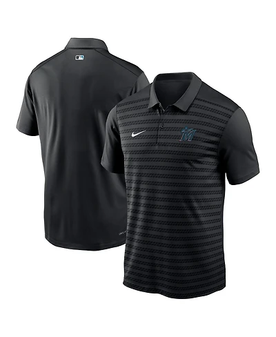 Nike Men's Black Miami Marlins Authentic Collection Victory Performance Polo Shirt