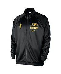 Nike Men's Black Los Angeles Lakers Courtside Pique Club Full-Zip Track Jacket