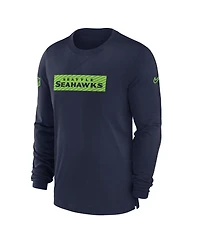 Nike Men's College Navy Seattle Seahawks Sideline Player Performance Long Sleeve T-Shirt