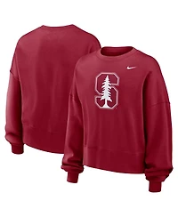 Nike Women's Cardinal Stanford Cardinal Oversized Essential Pullover Sweatshirt