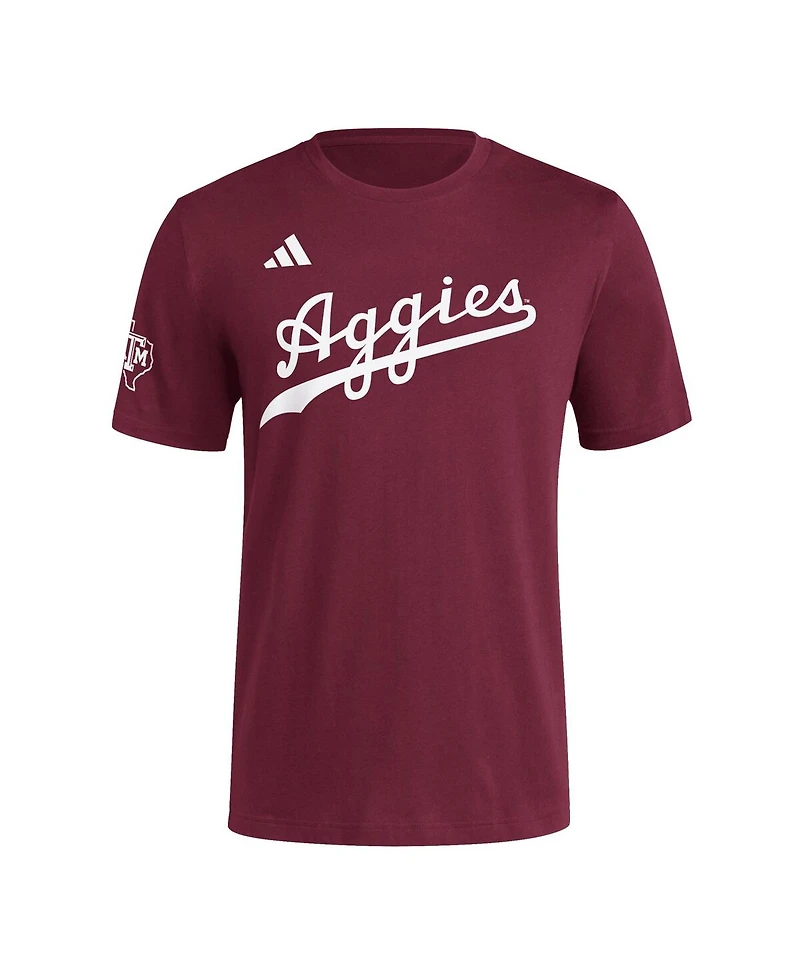 Adidas Men's Maroon Texas A M Aggies Fresh Wordmark T-Shirt