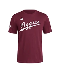 Adidas Men's Maroon Texas A M Aggies Fresh Wordmark T-Shirt