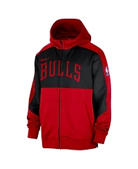 Nike Men's Red Chicago Bulls Authentic On-Court Showtime Performance Full-Zip Hooded Jacket
