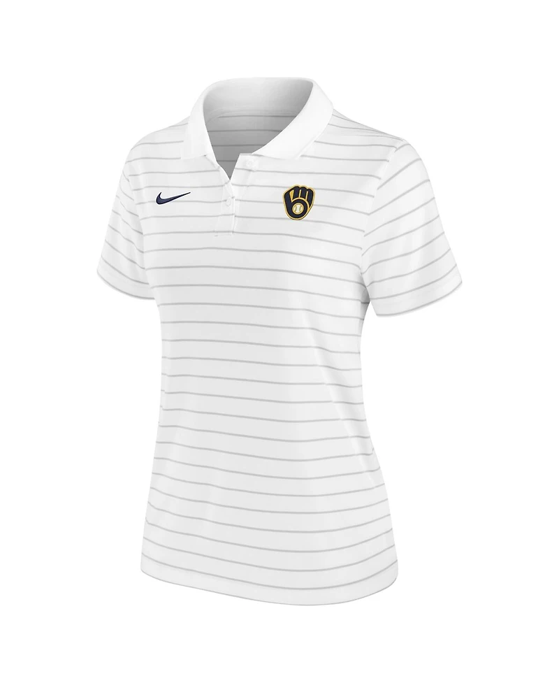 Nike Women's White Milwaukee Brewers Authentic Collection Victory Performance Polo Shirt