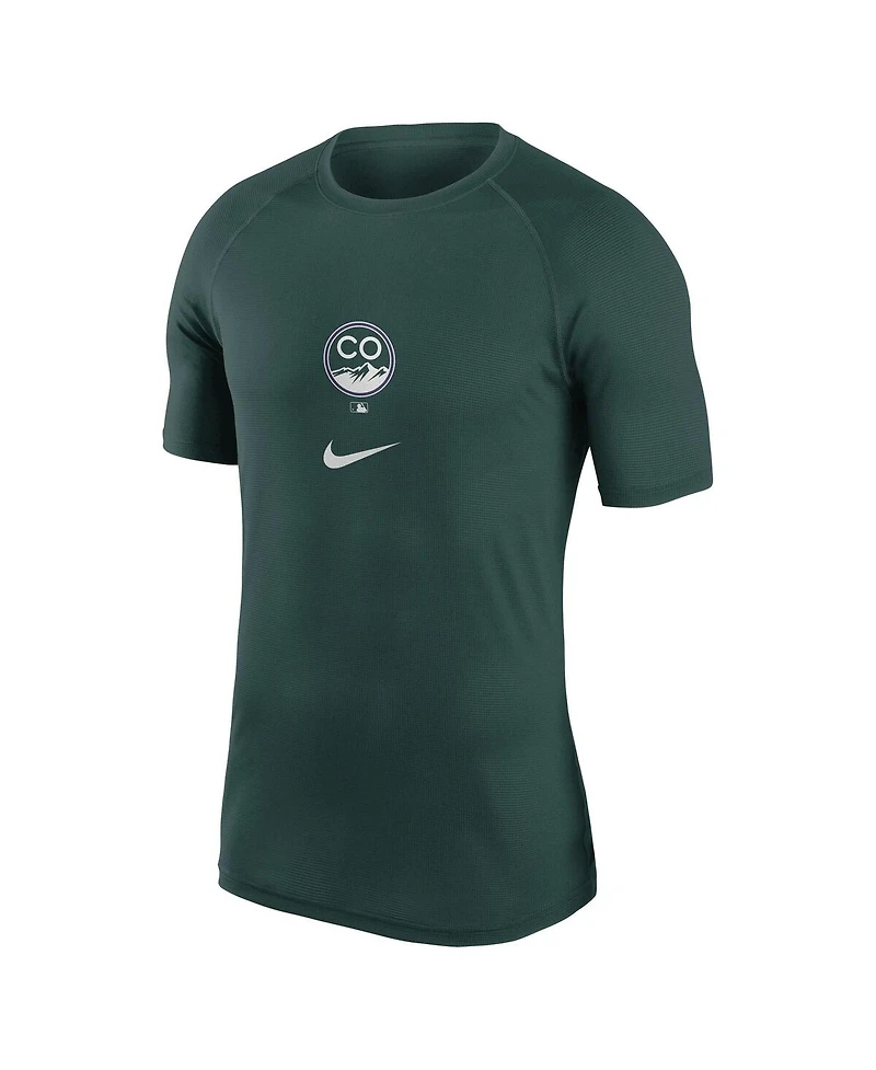Nike Men's Green Colorado Rockies City Connect Performance Raglan Base Layer Top