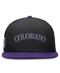 Nike Men's Black/Purple Colorado Rockies 25th Anniversary True Primetime Two-Tone Performance Fitted Hat