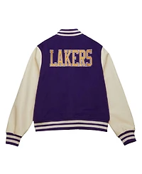 Mitchell & Ness Men's Purple Los Angeles Lakers Hardwood Classics Varsity Full-Snap Jacket