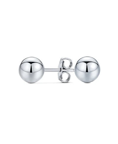 Bling Jewelry Minimalist Plain Simple Round Bead Ball Tragus Cartilage Stud Earrings Shiny Polish .925 Sterling Silver
