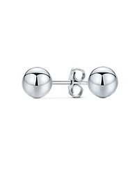Bling Jewelry Minimalist Plain Simple Round Bead Ball Tragus Cartilage Stud Earrings Shiny Polish .925 Sterling Silver
