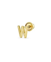 Bling Jewelry Tiny Initial Letter Stud Earring in Real 14K Yellow Gold Screw Back