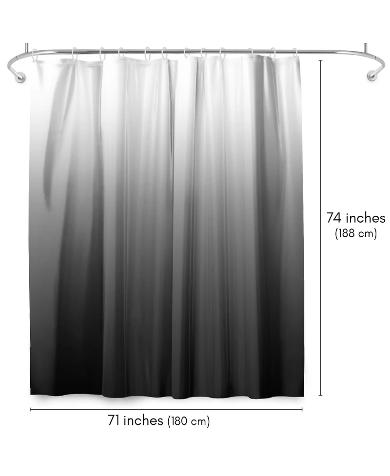 Americanflat 71x74 Ombre Grey Shower Curtain - Water Resistant - Polyester Fabric