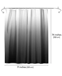 Americanflat 71x74 Ombre Grey Shower Curtain - Water Resistant - Polyester Fabric