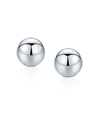 Bling Jewelry Minimalist Plain Simple Round Bead Ball Tragus Cartilage Stud Earrings Shiny Polish .925 Sterling Silver