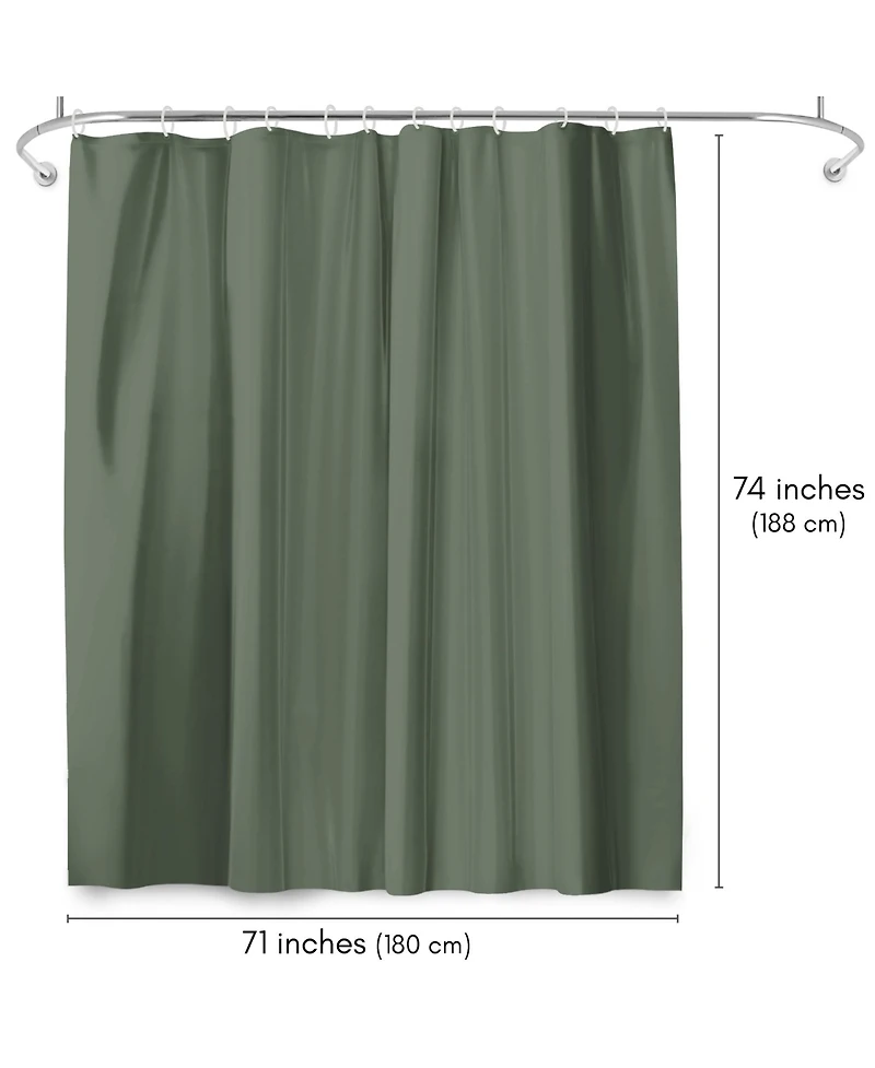 Americanflat 71x74 Solid Green Shower Curtain - Water Resistant - Polyester Fabric