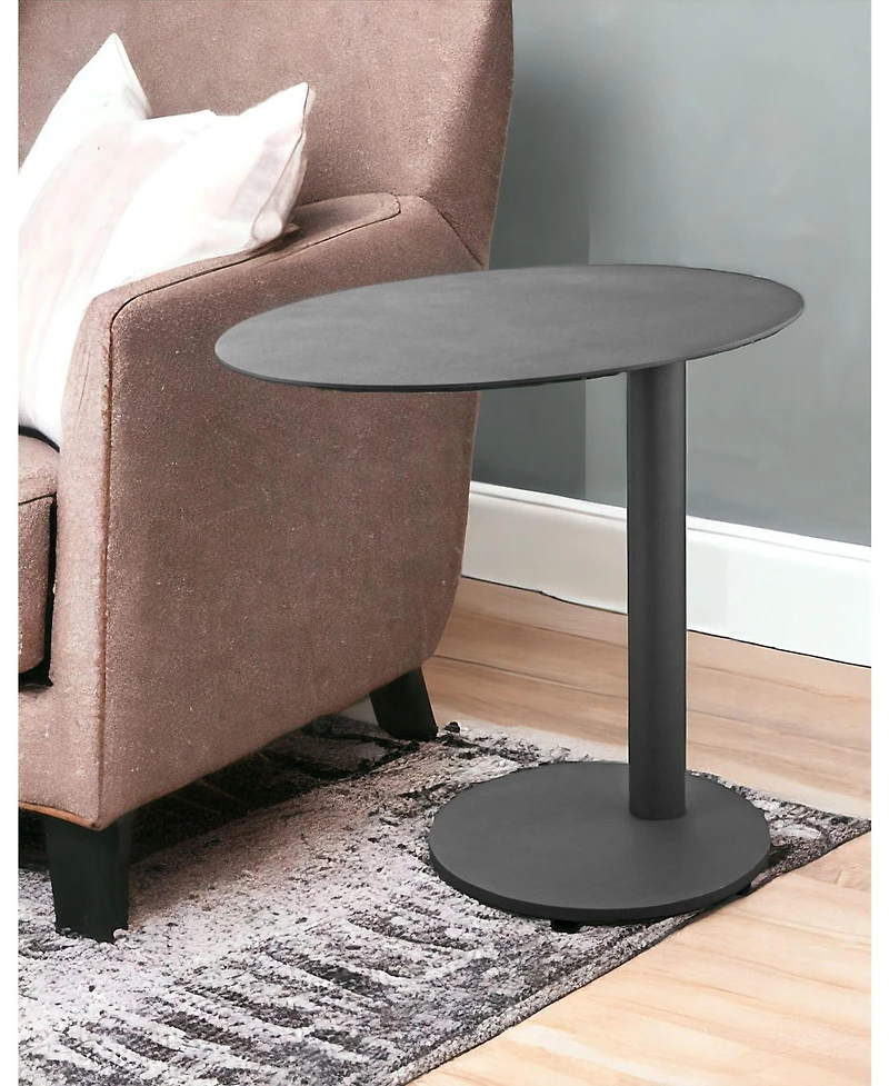Oval Aluminum Side Table – Elegant Outdoor Accent Table for Patio & Outdoor Spaces