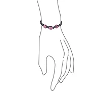 Bling Jewelry Pink Black Crystal Ball Bead Shamballa Inspired Bracelet Small Wrist String Cord Adjustable Stackable