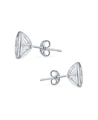 Bling Jewelry Bezel Round Solitaire Cubic Zirconia Cz Martini Stud Earrings Sterling Silver