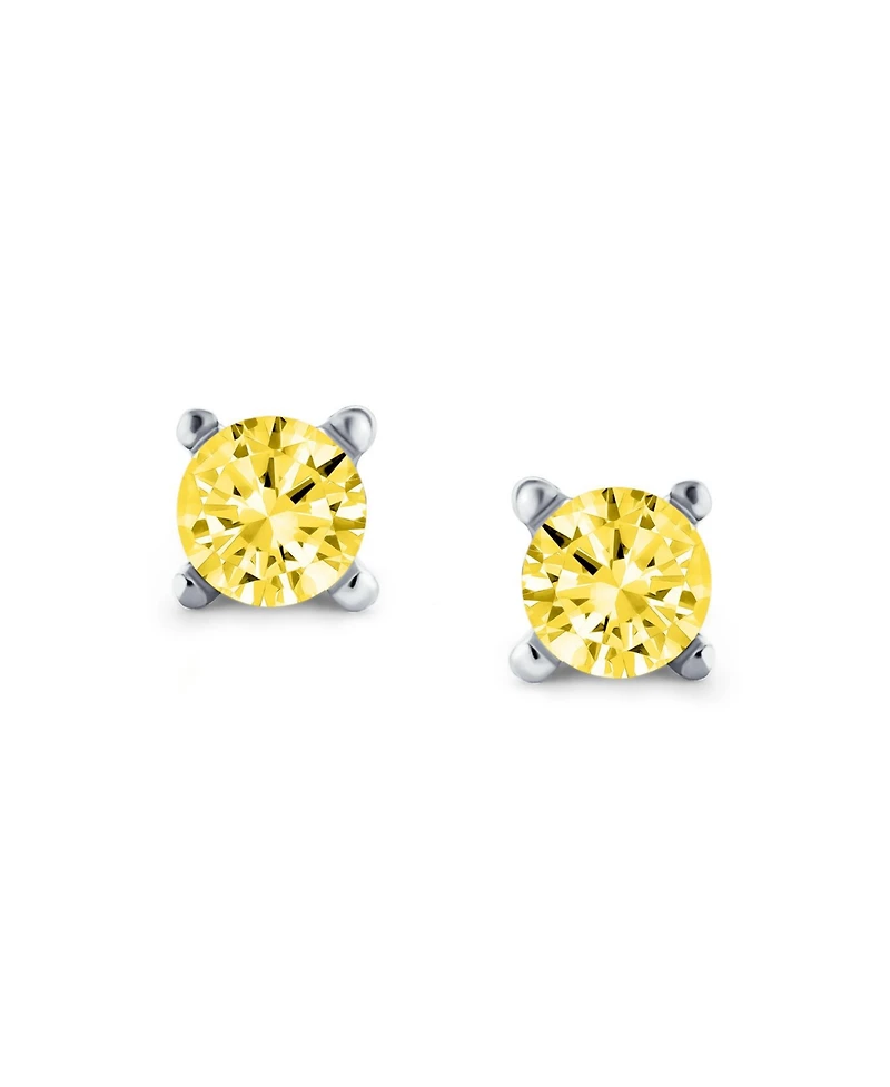 Bling Jewelry Minimalist Tiny 0.25CTW Cz Cubic Zirconia Solitaire Cartilage Stud Earrings .925 Sterling Silver Screw back