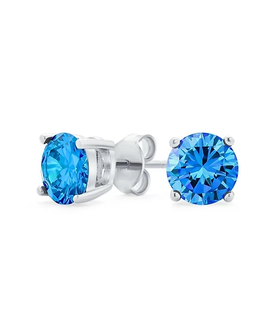 Bling Jewelry 1CTW Round Cubic Zirconia Solitaire Cz Stud Earrings .925 Sterling Silver 7MM