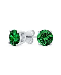 Bling Jewelry 1CTW Round Cubic Zirconia Solitaire Cz Stud Earrings .925 Sterling Silver 7MM