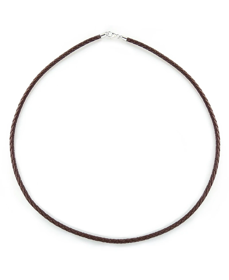 Bling Jewelry Brown Black Leather Braided Rope Weave Necklace Pendant Cords .925 Sterling Silver 14 16 18 20 24 Inch Length