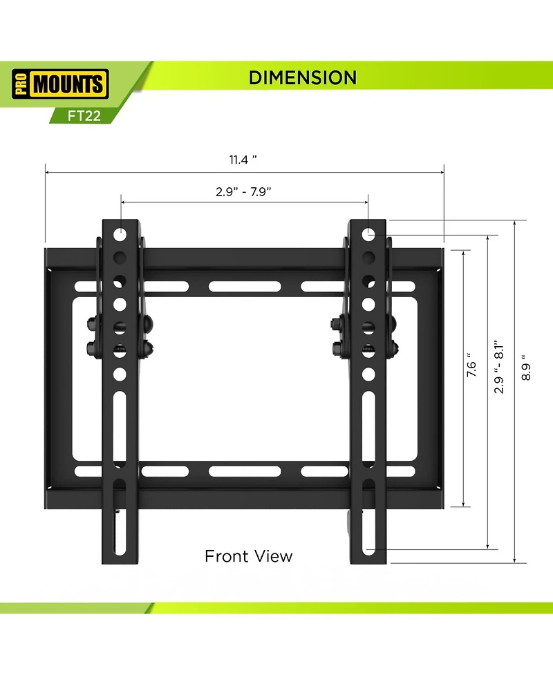 ProMounts Tilt Tv Wall Mount for TVs 13"