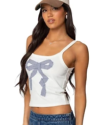 Edikted Women's Harpa Gingham Bow Tank Top