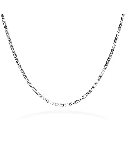 Bling Jewelry Heavy Duty Biker Jewelry Solid Curb Link Chain Necklace Gold Tone Stainless Steel 4MM