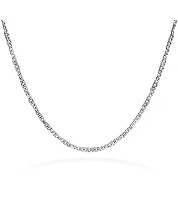 Bling Jewelry Heavy Duty Biker Jewelry Solid Curb Link Chain Necklace Gold Tone Stainless Steel 4MM