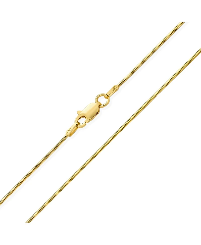 Bling Jewelry Flexible Strong 1.5MM Gold Plated .925 Sterling Silver Magic 8-Sided Snake Chain Necklace