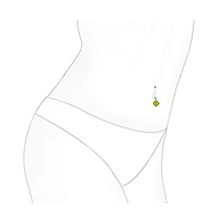 Bling Jewelry Bio flex On Board Sign Pregnant Dangle Bar And Ball Style Navel Belly Ring Silver Tone Surgical Steel 14G