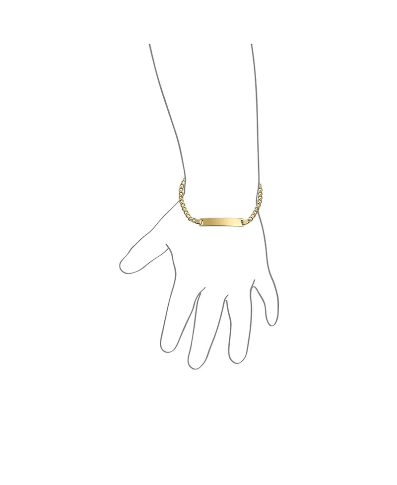 Bling Jewelry Gold Plated Brass Tiny Identification Tag Id Bracelet Lightweight Small Wrists 5 Inch