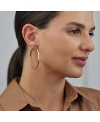 Bling Jewelry Minimalist Endless Tube Hoop Earrings in Gold Plated Brass