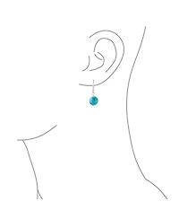 Bling Jewelry Basic Round 8MM Bead Drop Earrings with Fish Hook Sterling Silver